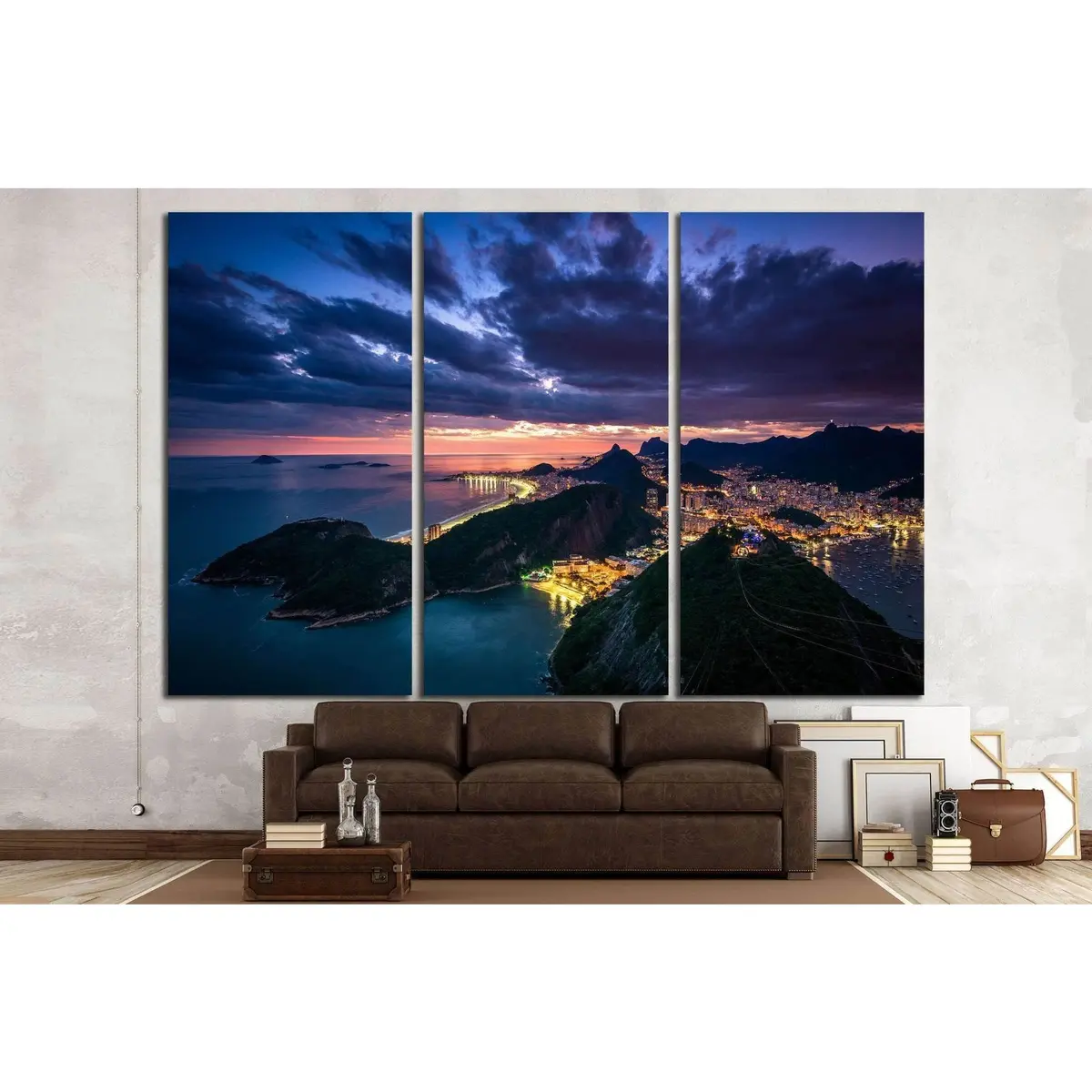 Night View Of Rio De Janeiro City From The Sugarloaf Mountain №1318 Ready To Hang Canvas Print 5