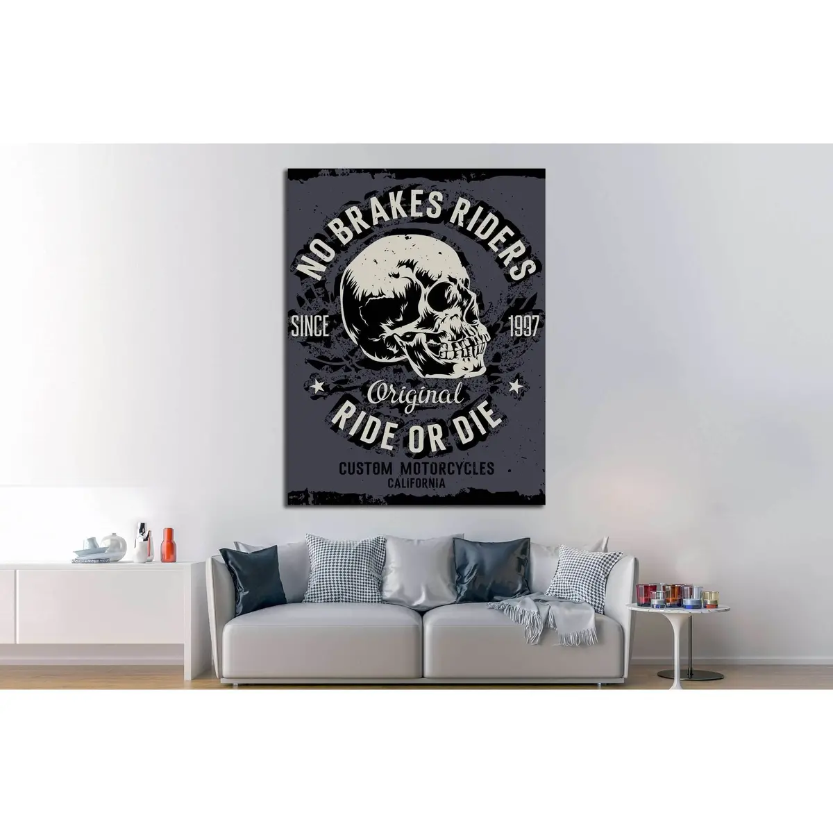 No Brakes Riders. Ride Or Die №4591 Ready To Hang Canvas Print 3