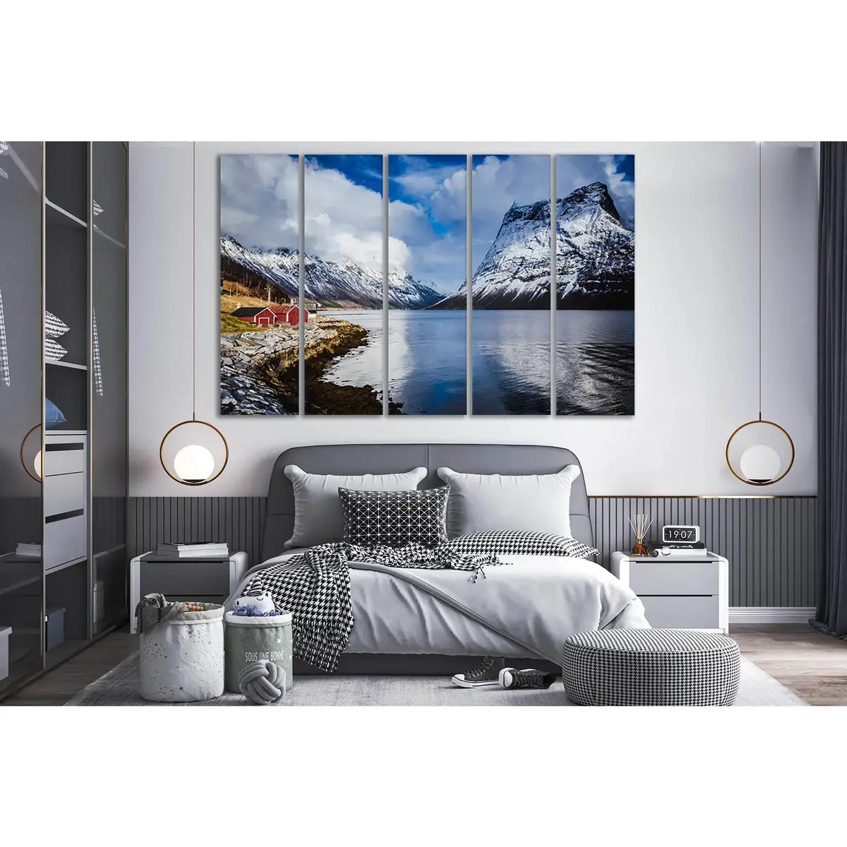 Norwegian Red Cottage Canvas Wall Art №SL37 – Ready to Hang - Image 3