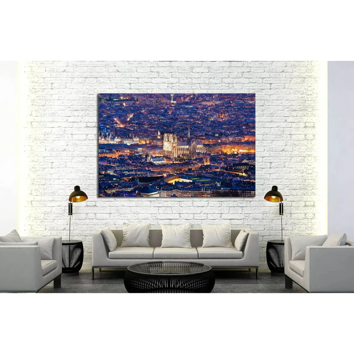 Notre Dame De Paris At Night, France. №2616 Ready To Hang Canvas Print 3