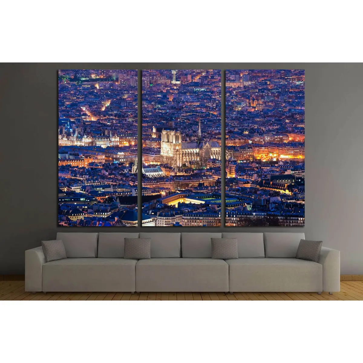 Notre Dame De Paris At Night, France. №2616 Ready To Hang Canvas Print 5