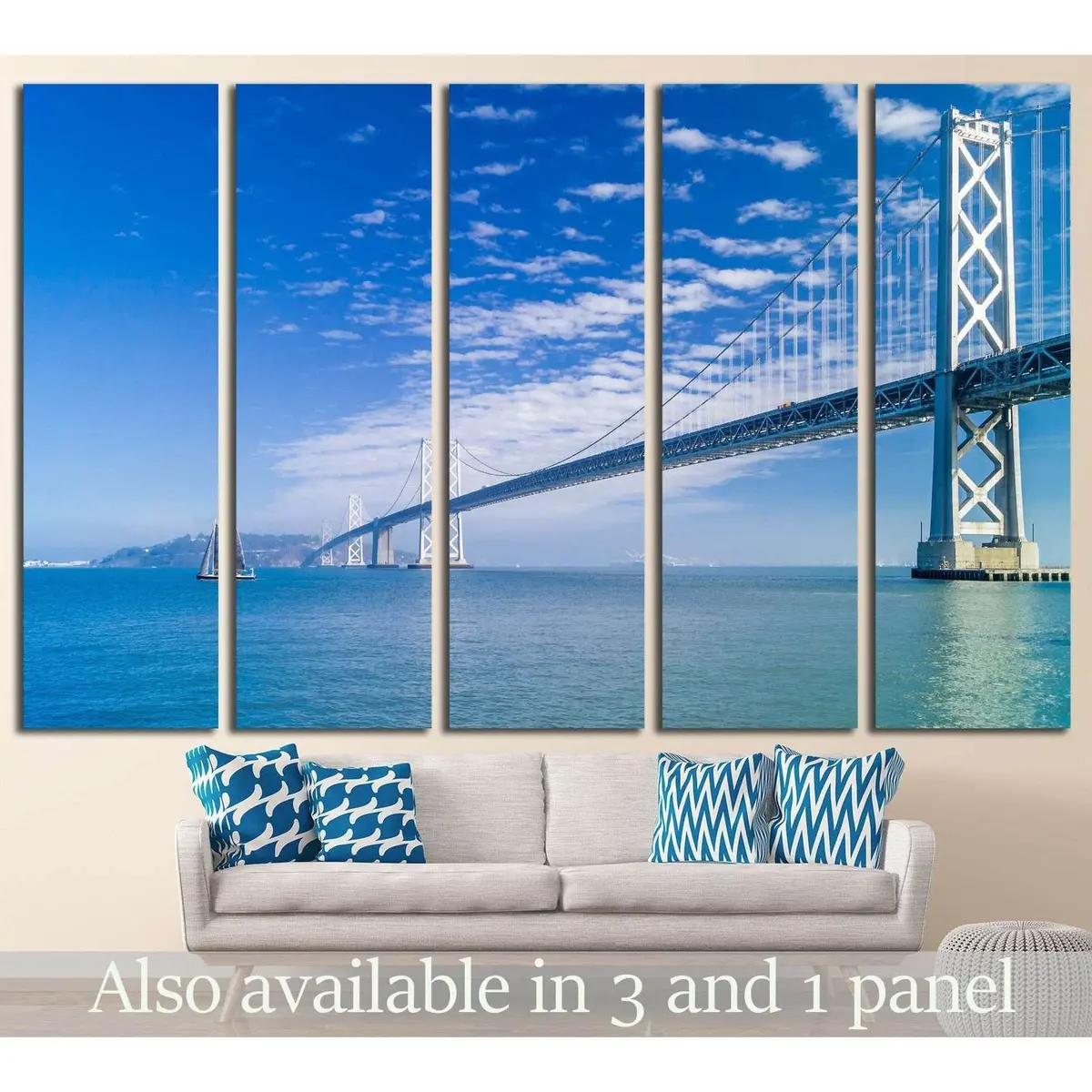 San Francisco Bay Bridge Canvas Art Print – Oakland-Inspired Ready-to-Hang Wall Decor #1640