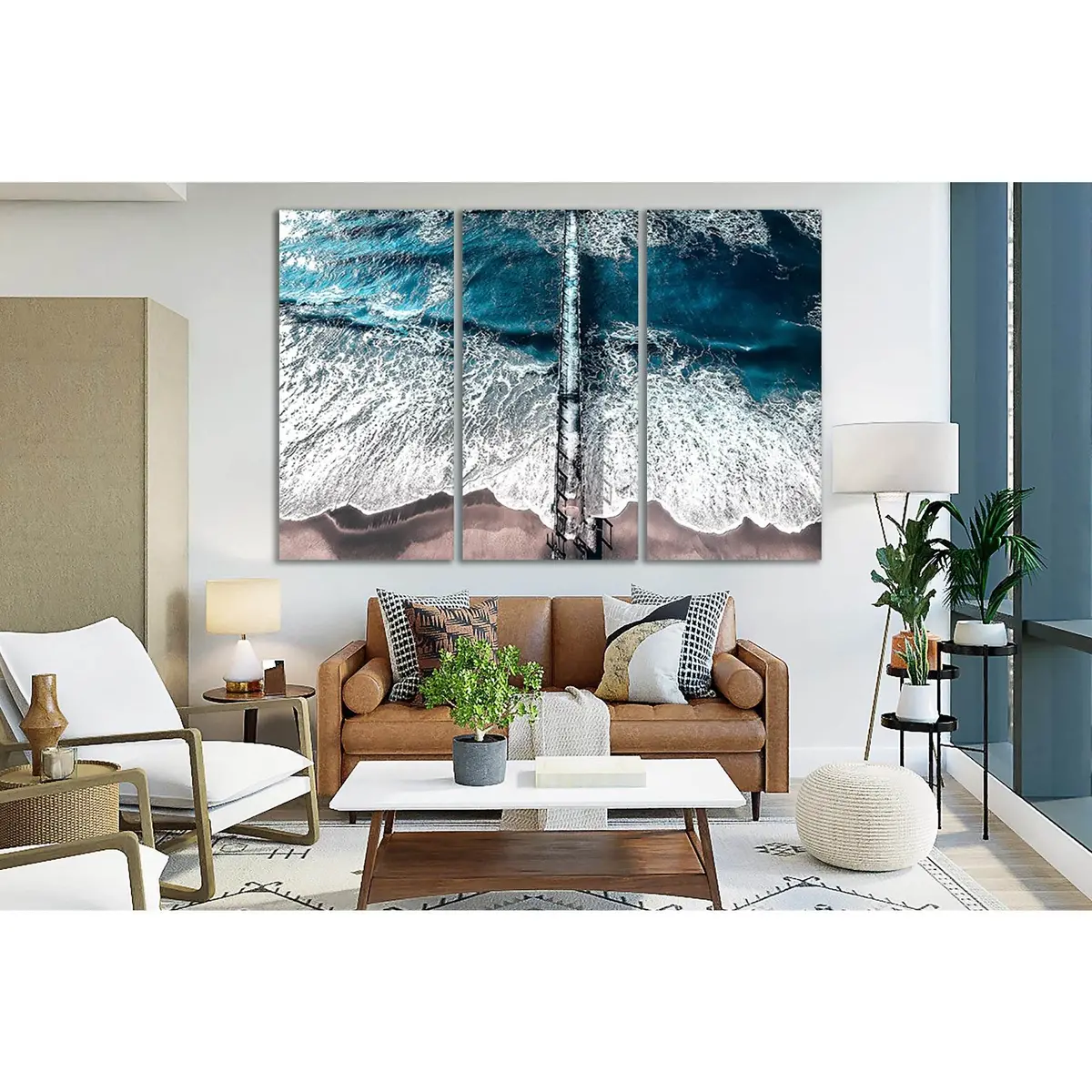 Ocean Pier Blue Water №Sl203 Ready To Hang Canvas Print 5