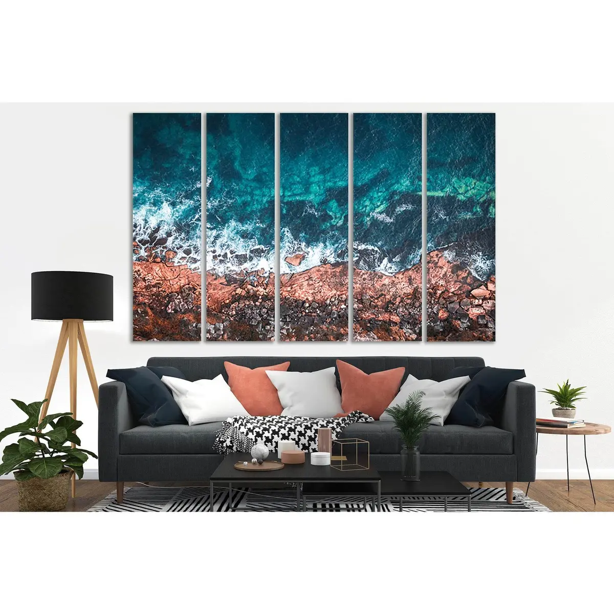 Ocean Shore Australia Canvas Wall Art – Pre-Installed Hanging Hardware