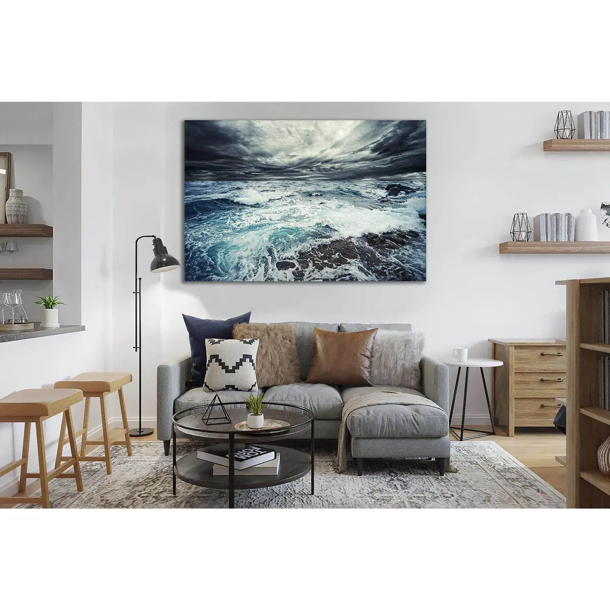 Ocean Shore Storm №Sl50 Ready To Hang Canvas Print 1
