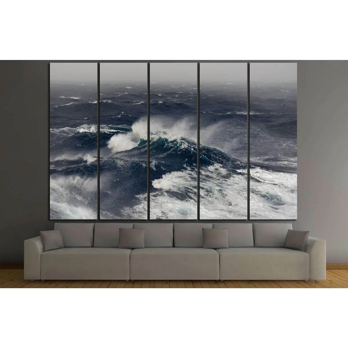 Indian Ocean Wave Canvas Art Print №843 – Premium Ready-to-Hang Wall Decor - Image 2