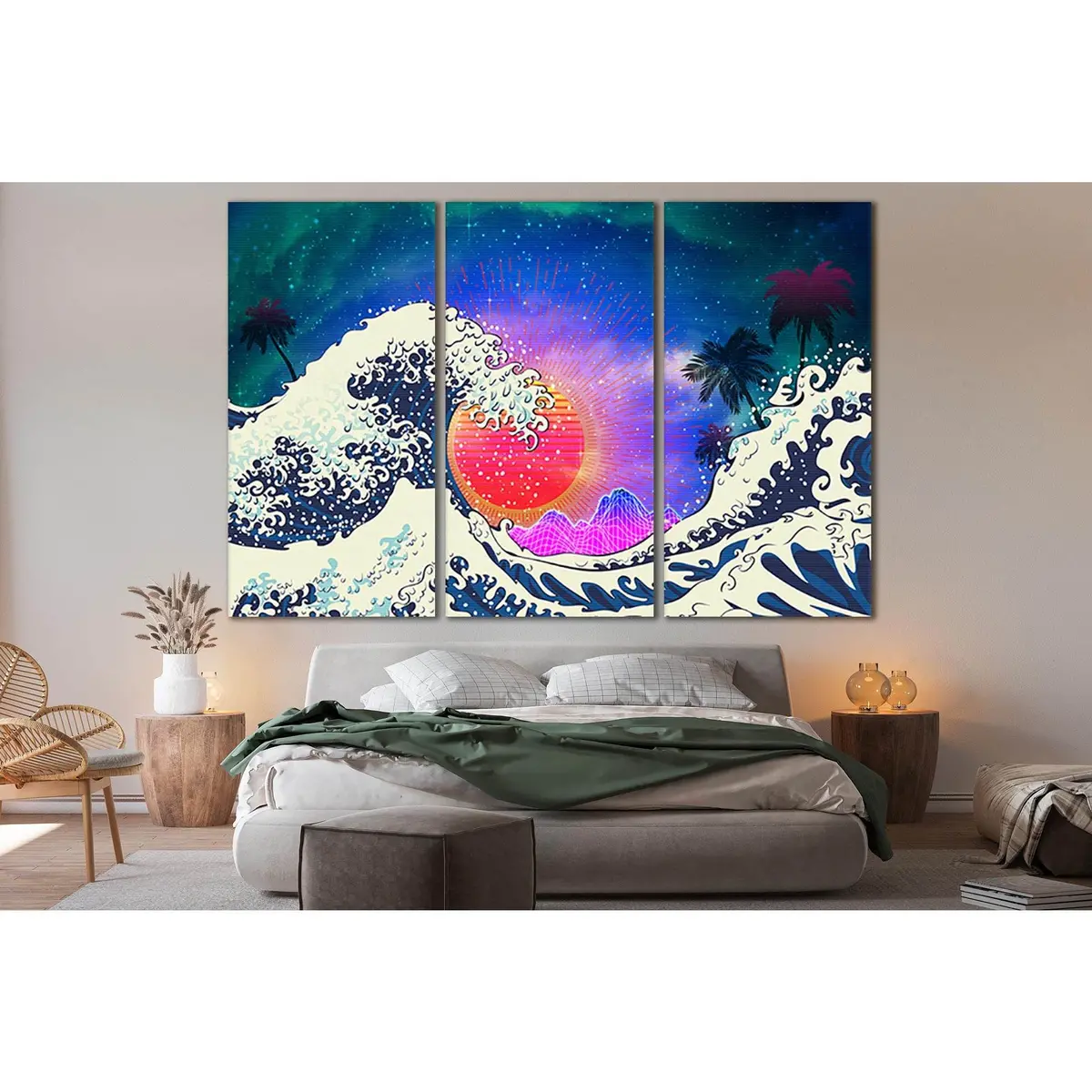 Ocean Waves And Palm Trees Pop Art №Sl555 Ready To Hang Canvas Print 5