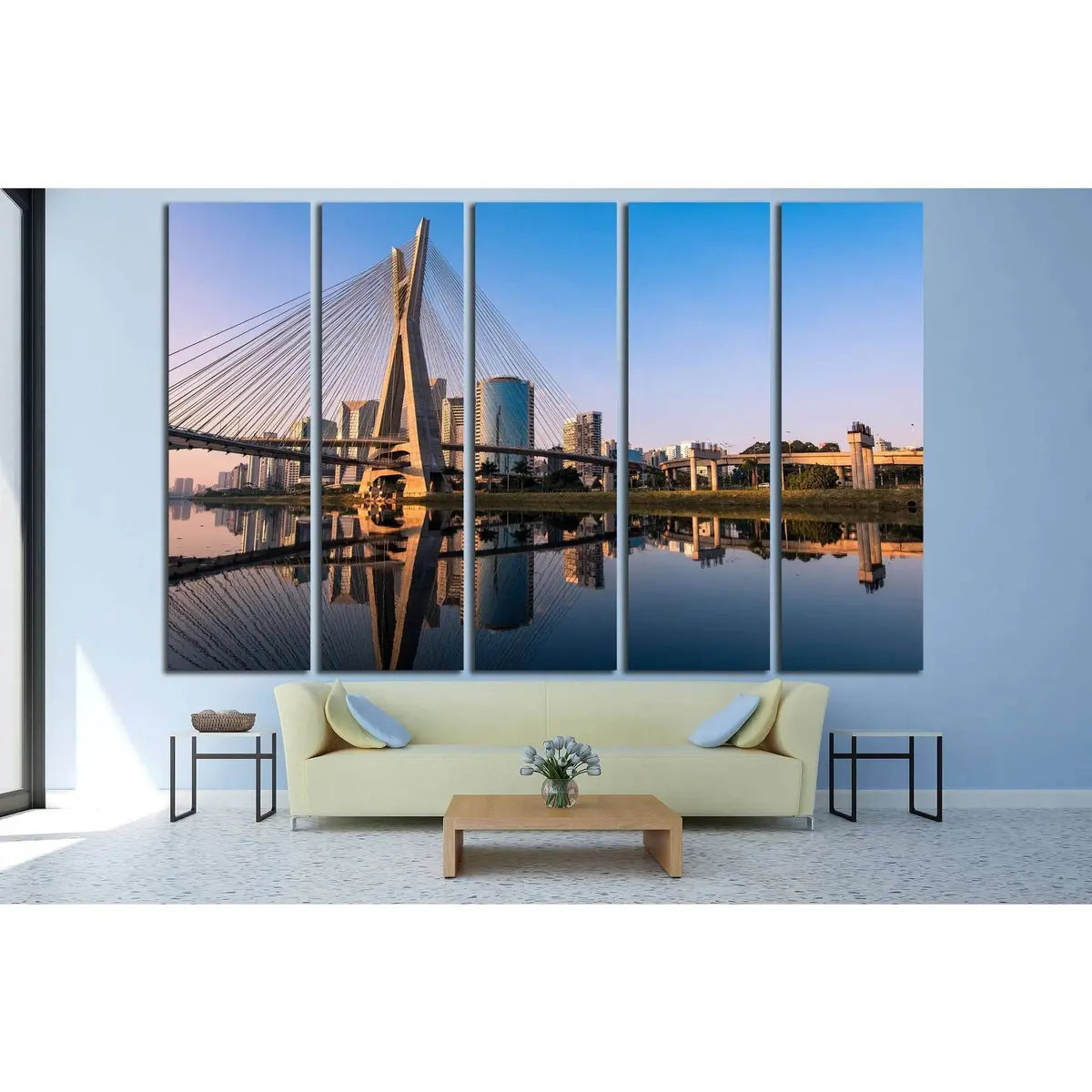 São Paulo's Octávio Frias de Oliveira Bridge Canvas Wall Art – Ready-to-Hang Print #1241 - Image 3