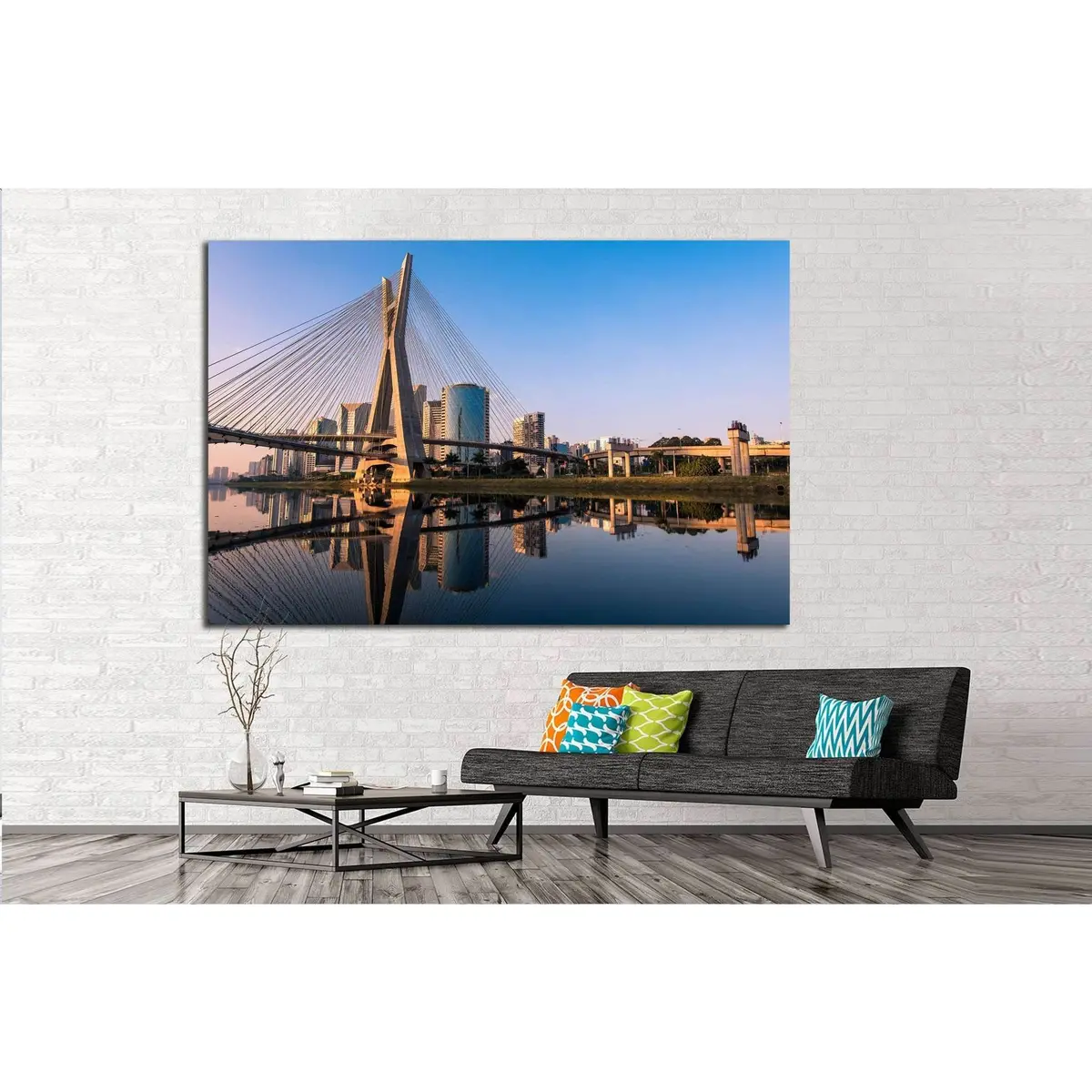 Octavio Frias De Oliveira Bridge In Sao Paulo №1241 Ready To Hang Canvas Print 3