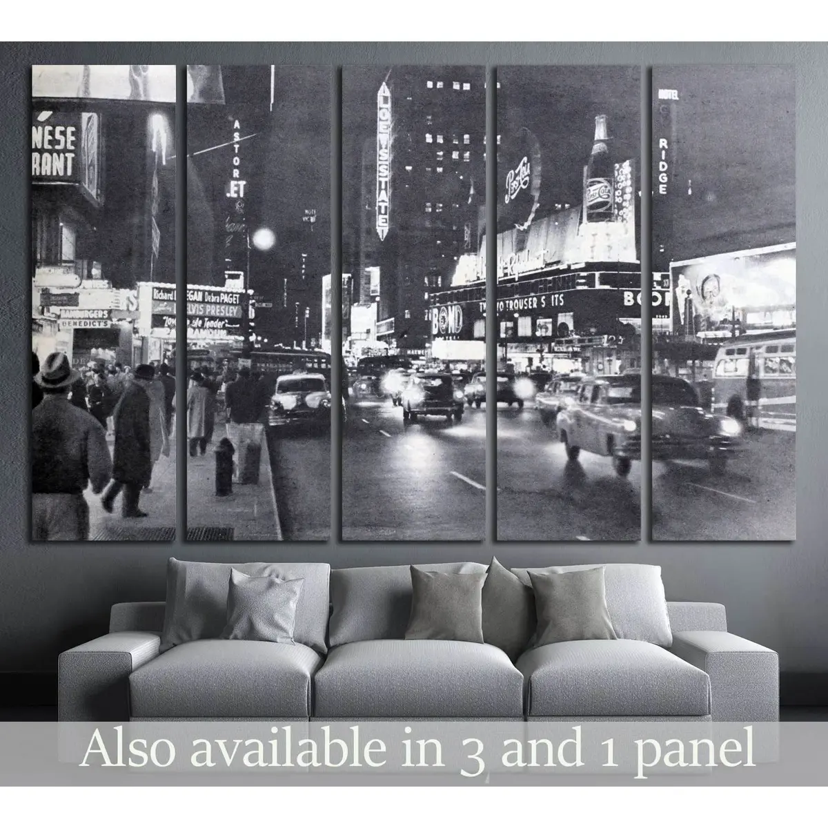 Vintage Broadway, New York Canvas Art Print – Ogoniok #2601, Ready-to-Hang Wall Decor