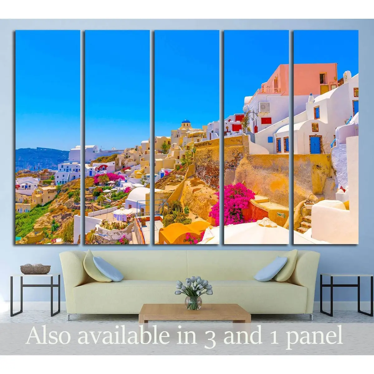 Breathtaking Oia Village Canvas Print – Ready-to-Hang Wall Art from Santorini, Greece