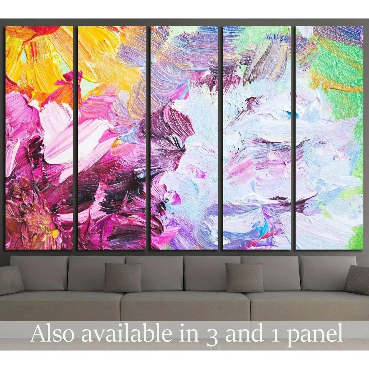 Abstract Floral Canvas Art – Oil Painting Close-Up Print #1355