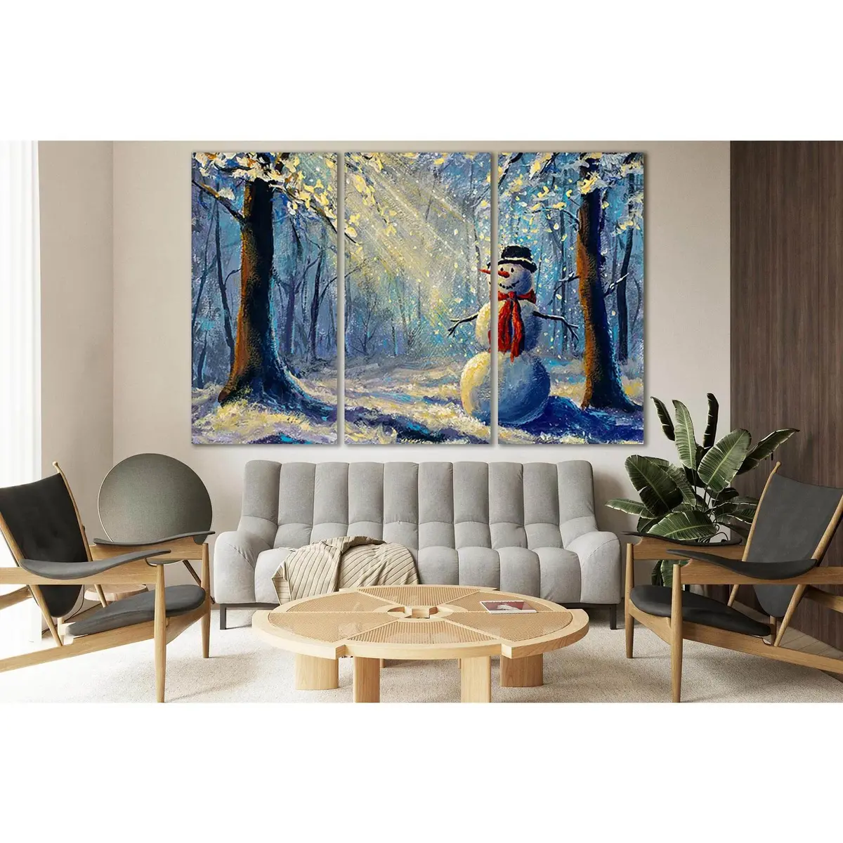 Oil Painting Happy Snowman №Sl611 Ready To Hang Canvas Print 5