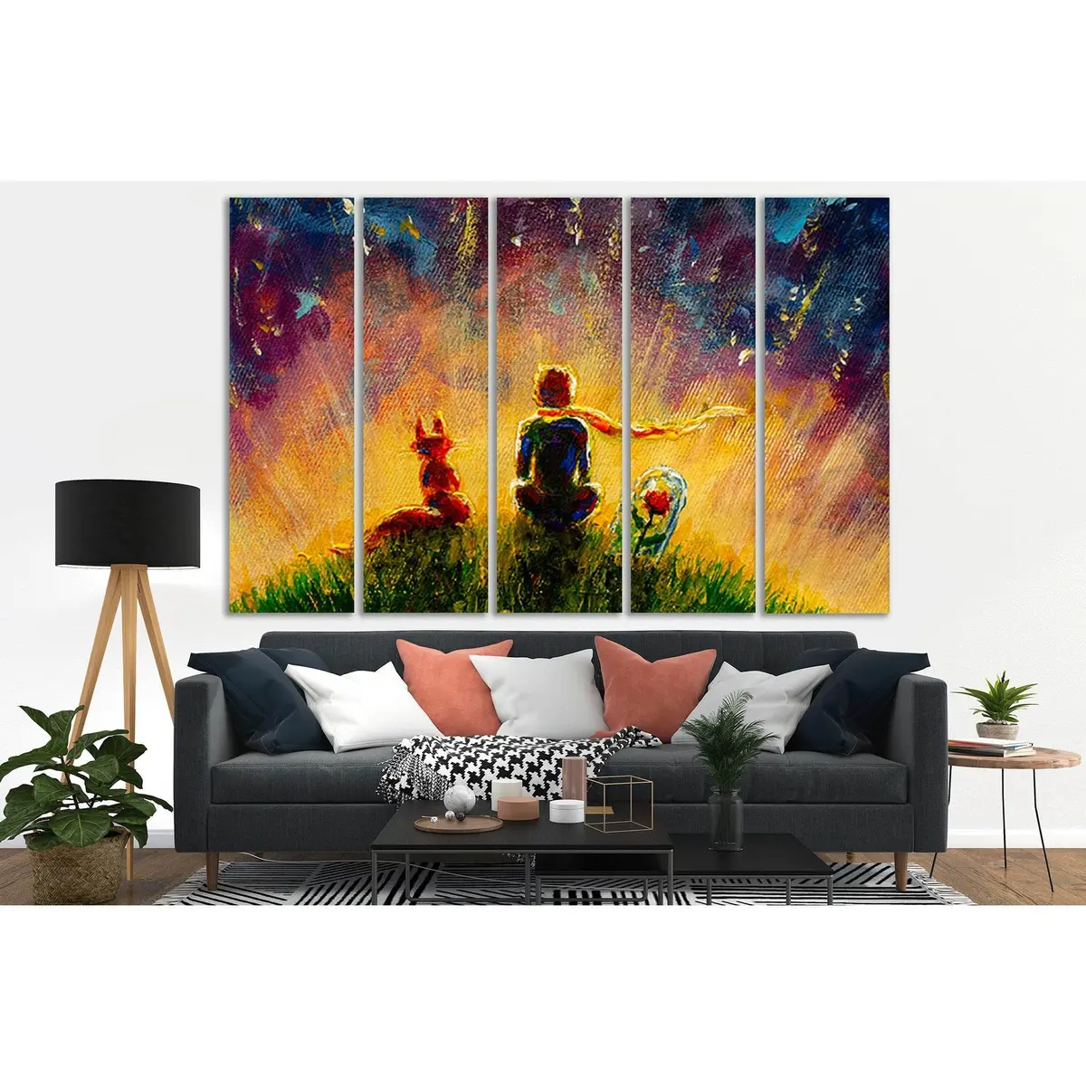 Little Prince Oil Painting Canvas Wall Art – SL612 Ready-to-Hang Print - Image 3