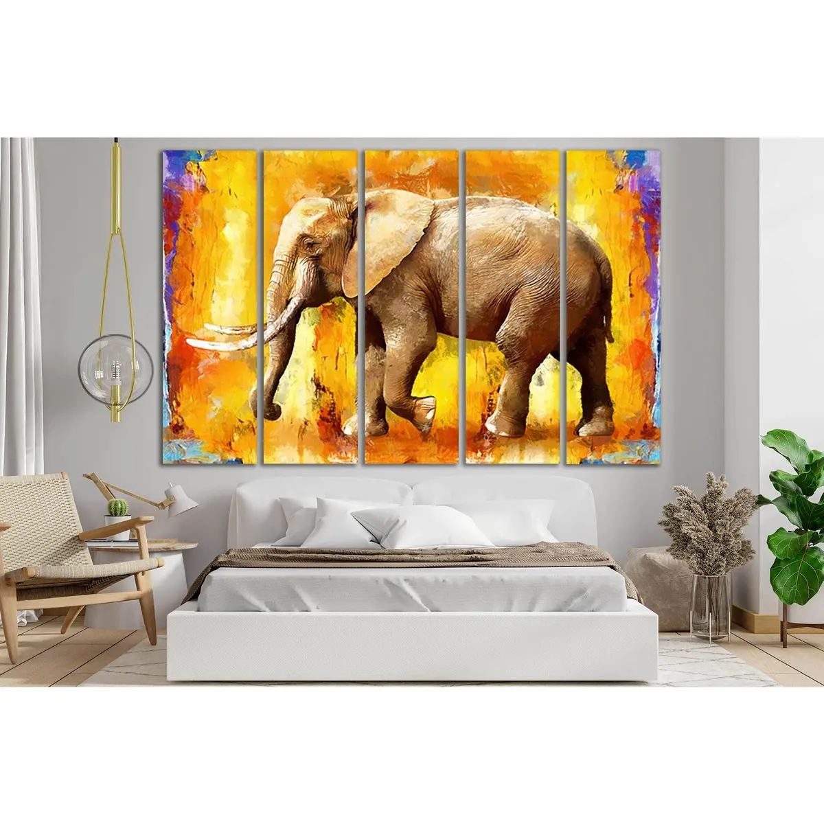 SL602 Elephant Oil Painting – Premium Ready-to-Hang Canvas Wall Art - Image 3