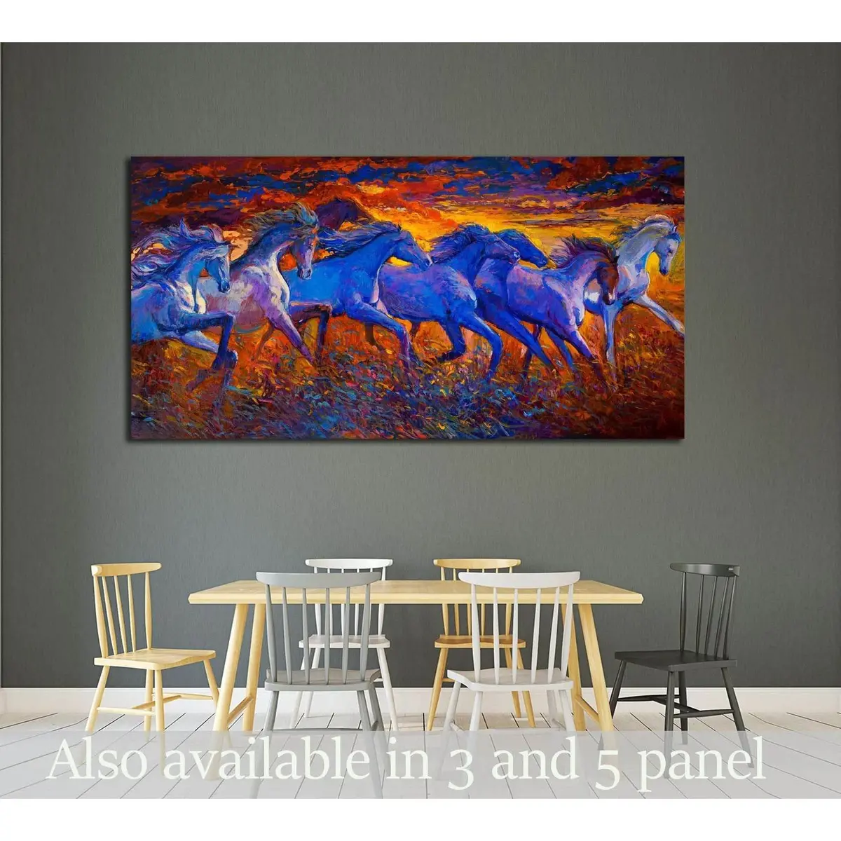 Oil Painting. Running Horses №2800 Ready To Hang Canvas Print 1