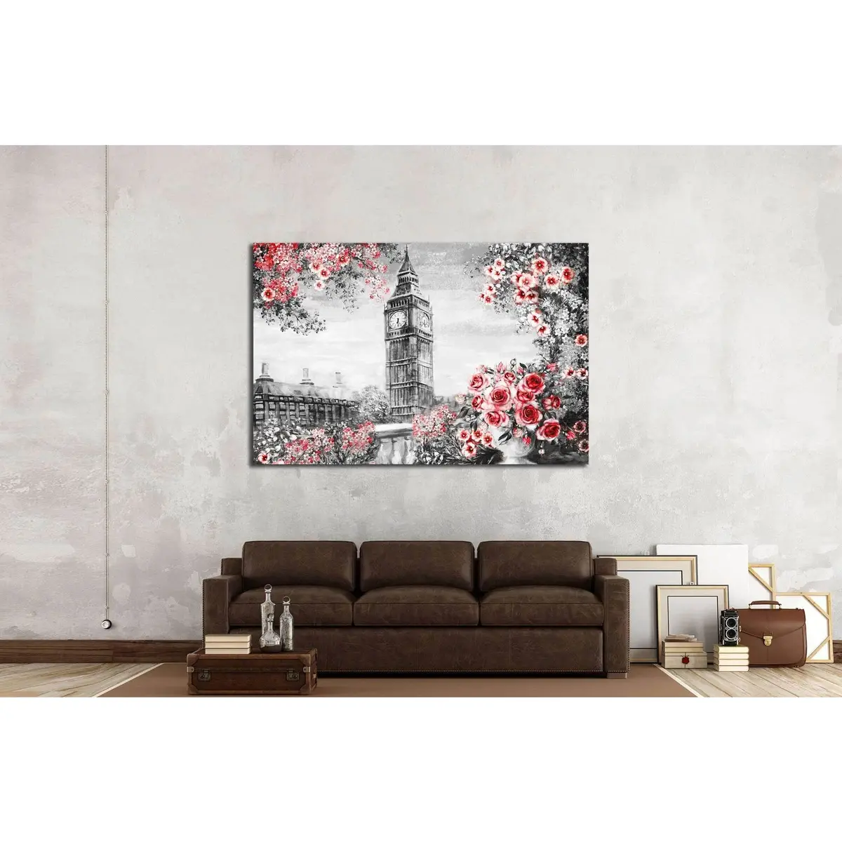 Oil Painting, Summer In London, Flower Rose And Leaf №2093 Ready To Hang Canvas Print 3