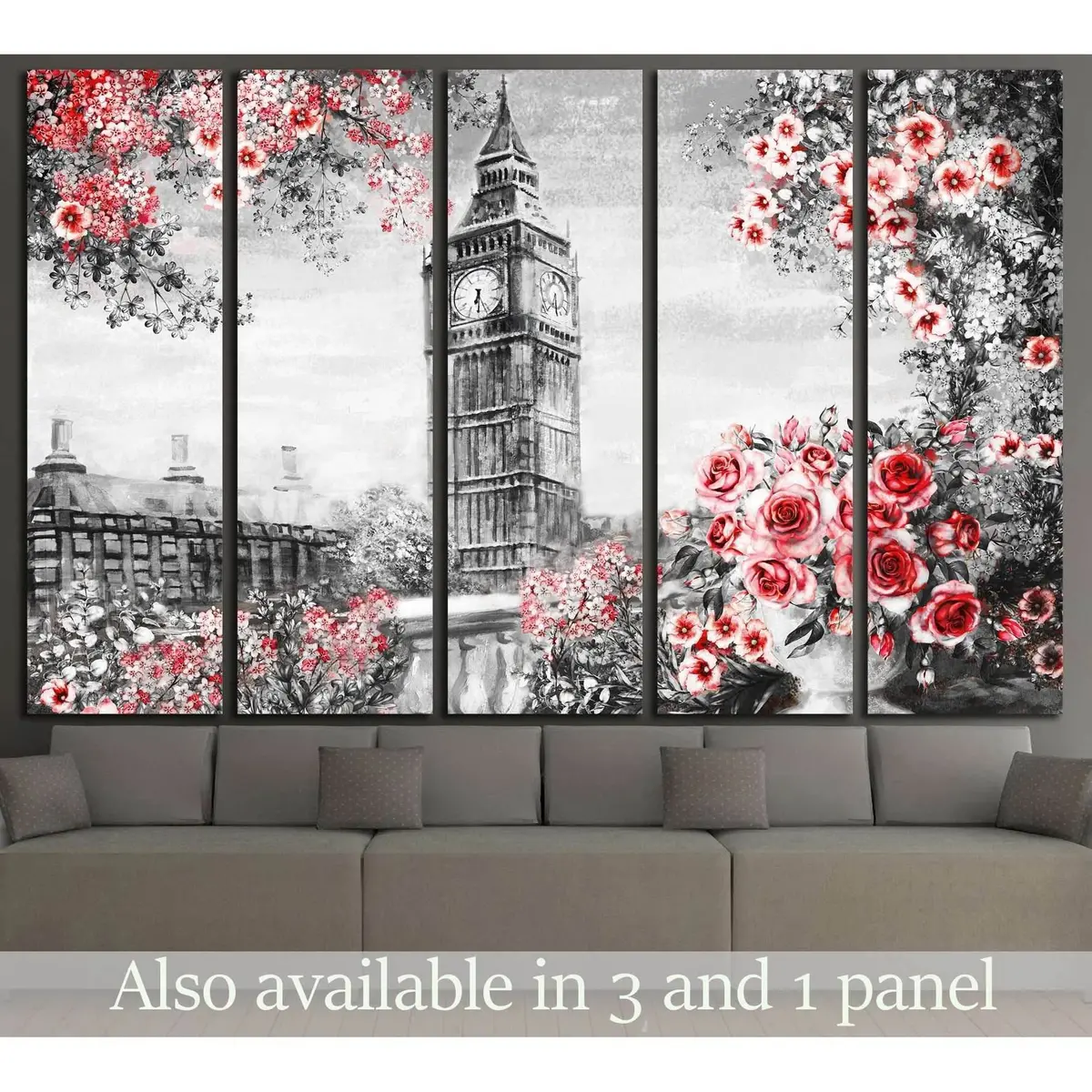 Hand-Textured Oil Painting Canvas: London Summer Rose & Leaf Art Print