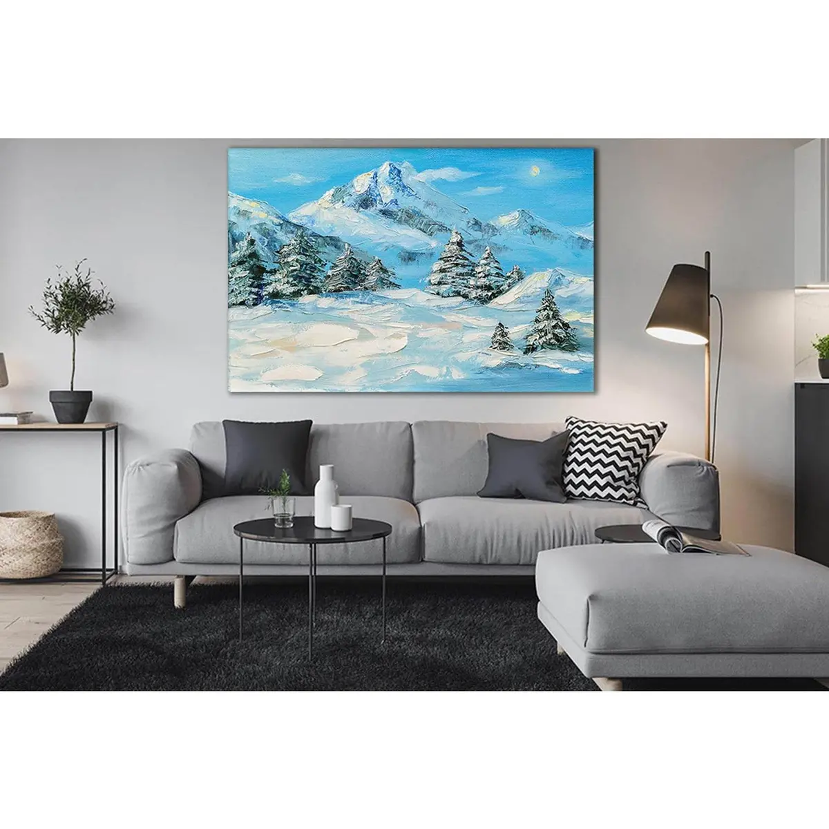 Oil Painting Winter Mountain №Sl562 Ready To Hang Canvas Print 1