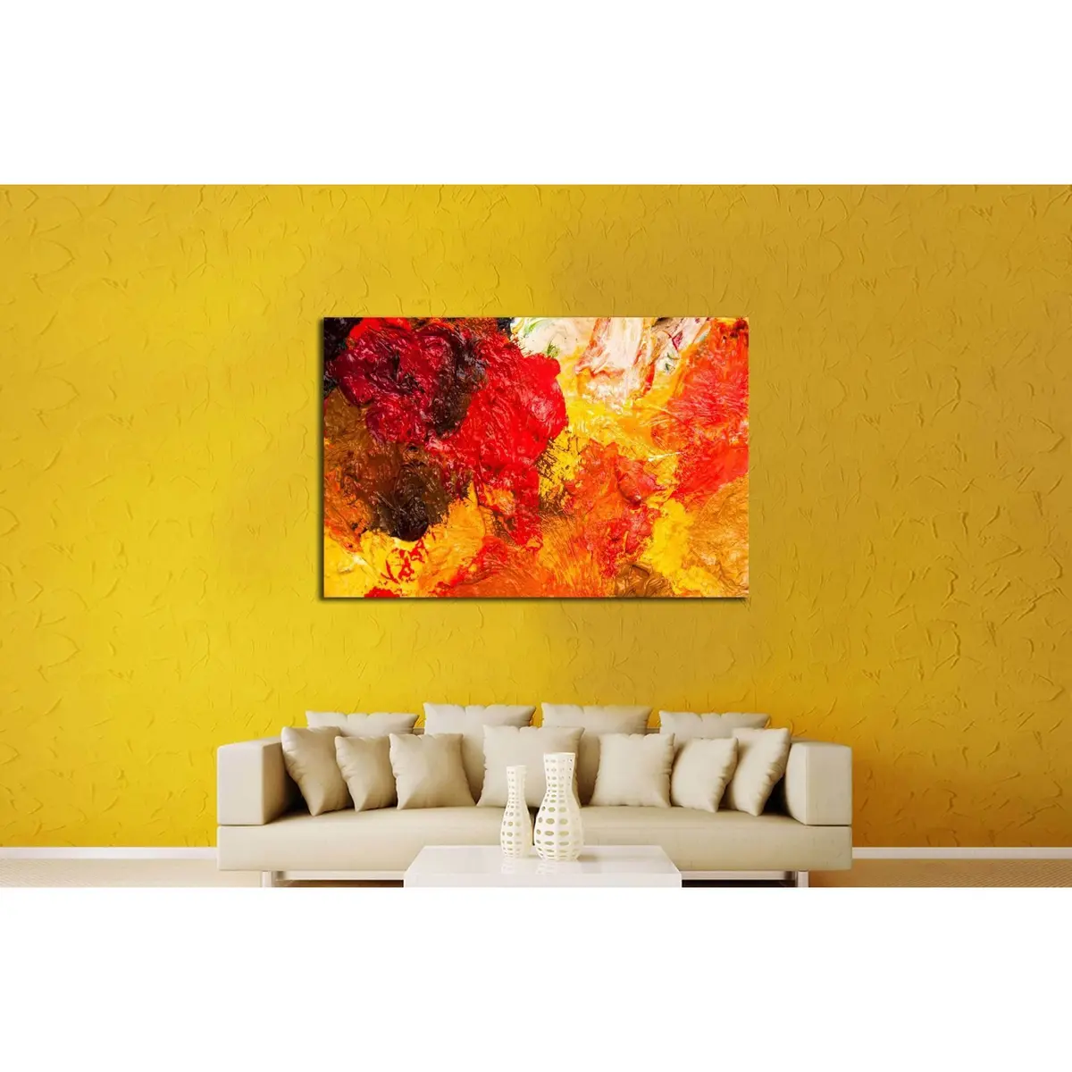 Oil Paints Multicolored Closeup Abstract Background №2576 Ready To Hang Canvas Print 3