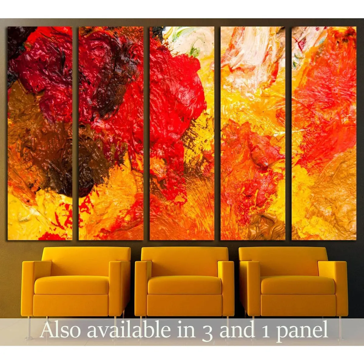 Abstract Oil Painting Canvas Art – Multicolor Textured Wall Decor