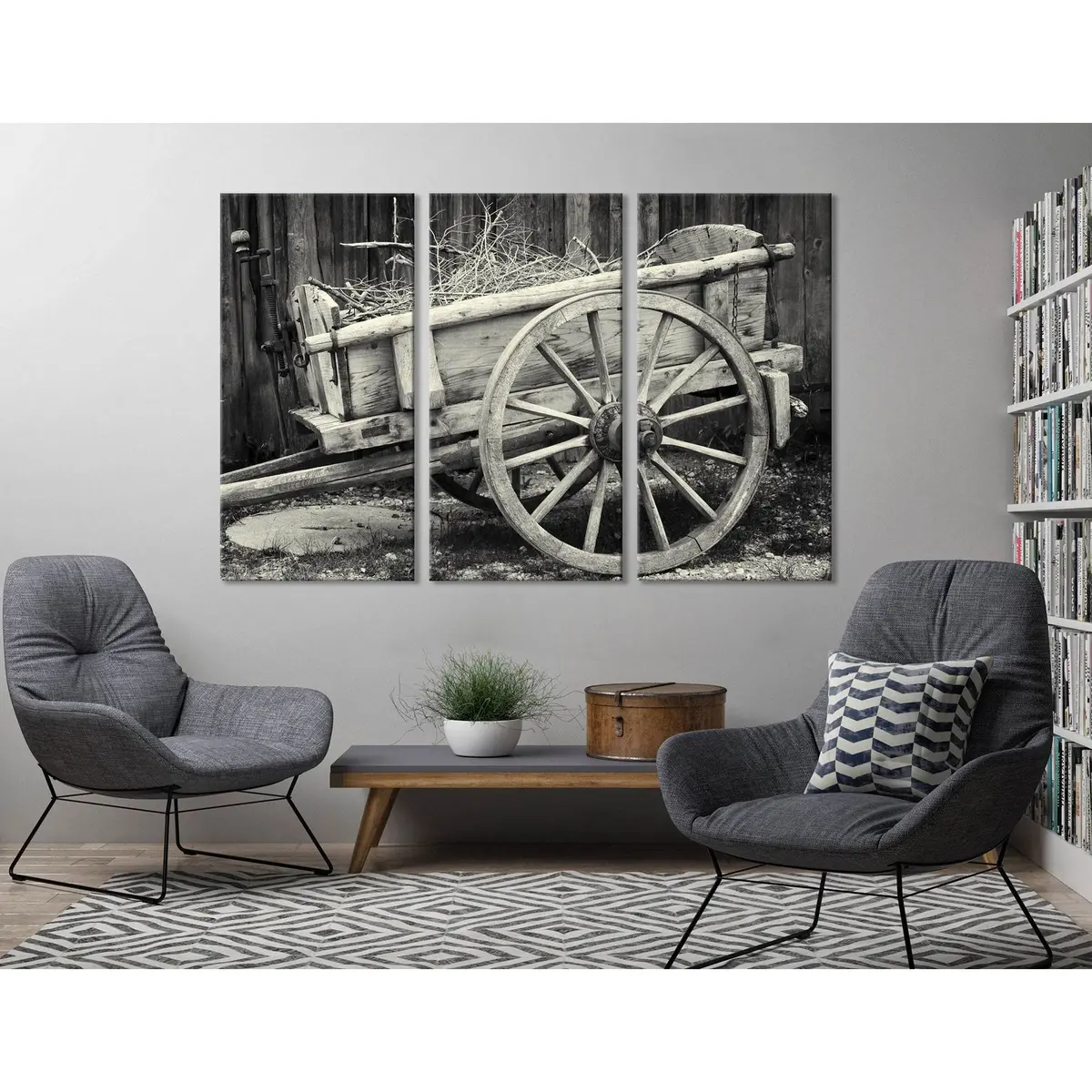 Old Cart At A Farm №04226 Ready To Hang Canvas Print 5