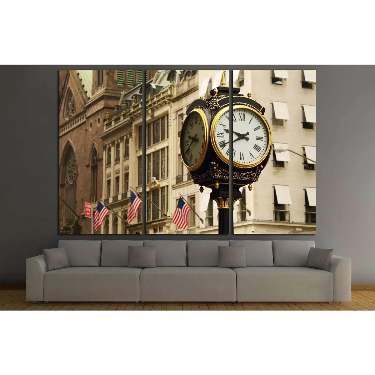 Old Clock, New York №864 Ready To Hang Canvas Print 2