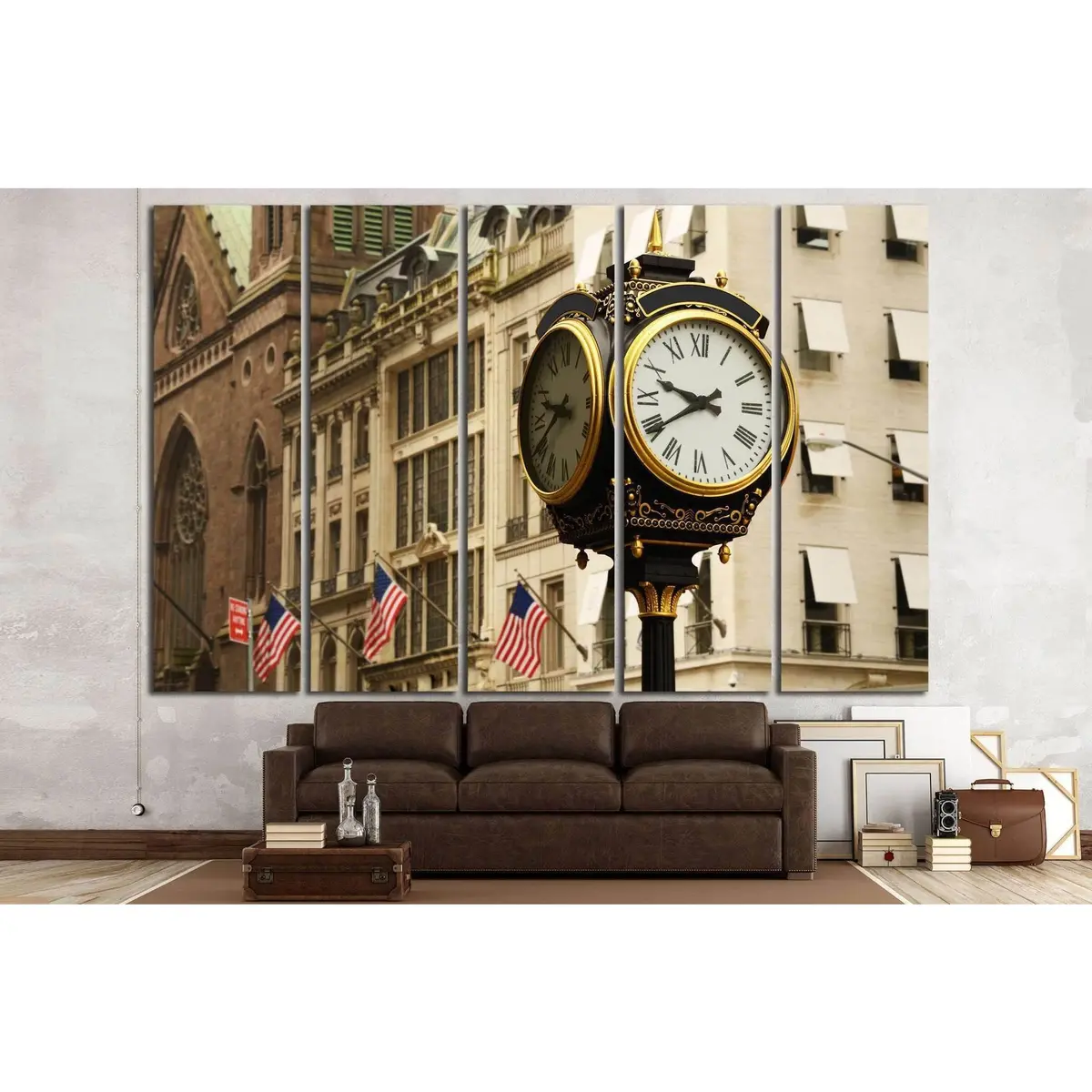 Old Clock, New York №864 Ready To Hang Canvas Print 3