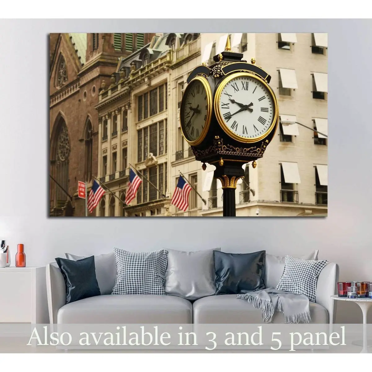 Old Clock, New York №864 Ready To Hang Canvas Print 1