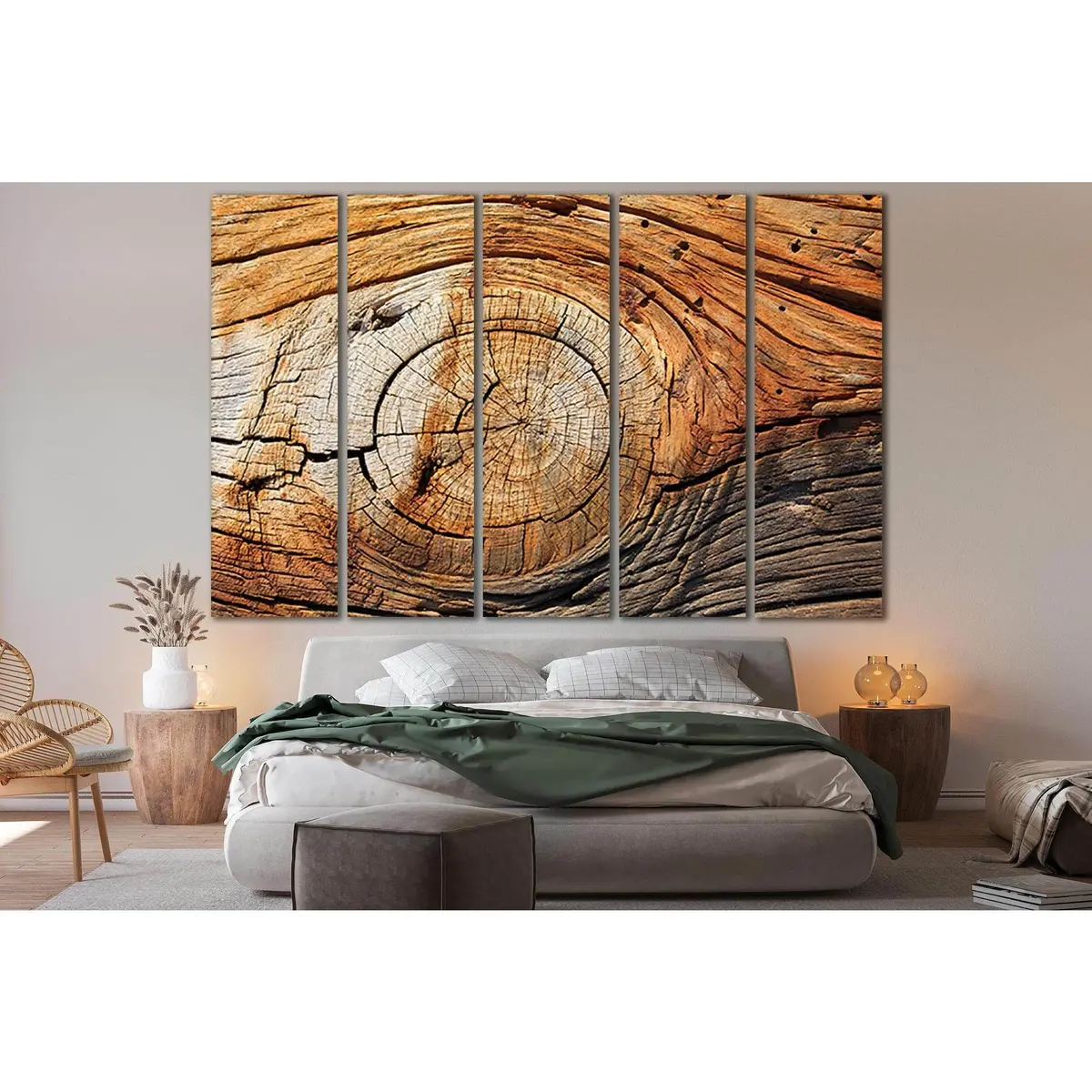 Vintage Dry Wood Texture Canvas Art №SL1083 — Pre-Hung Wall Decor