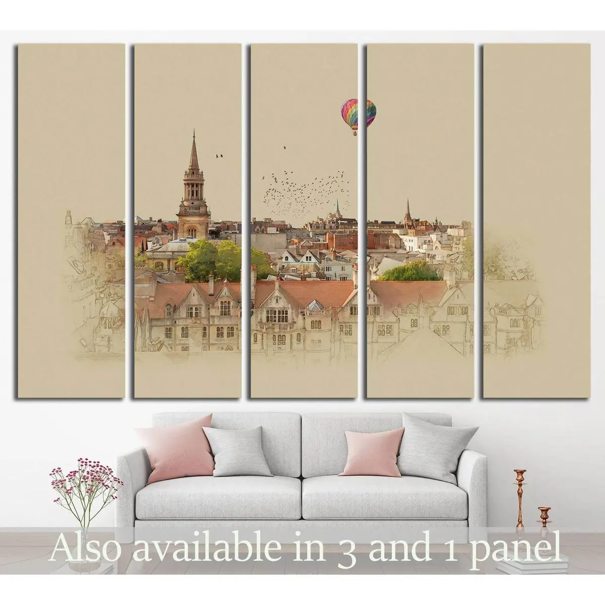 Old English Landscape №575 Ready To Hang Canvas Print 1