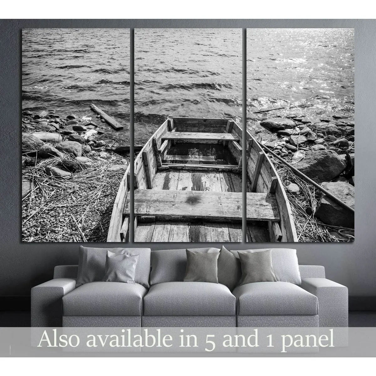 Old Fishing Boat In Karelia №3128 Ready To Hang Canvas Print 5