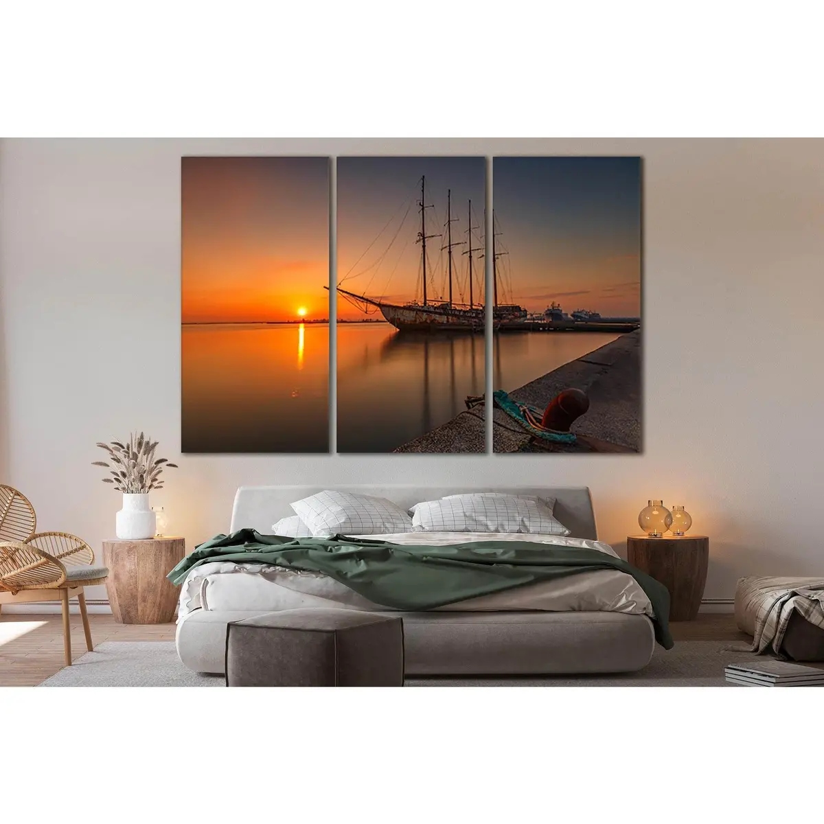 Old Ship At Sunset №Sl213 Ready To Hang Canvas Print 5