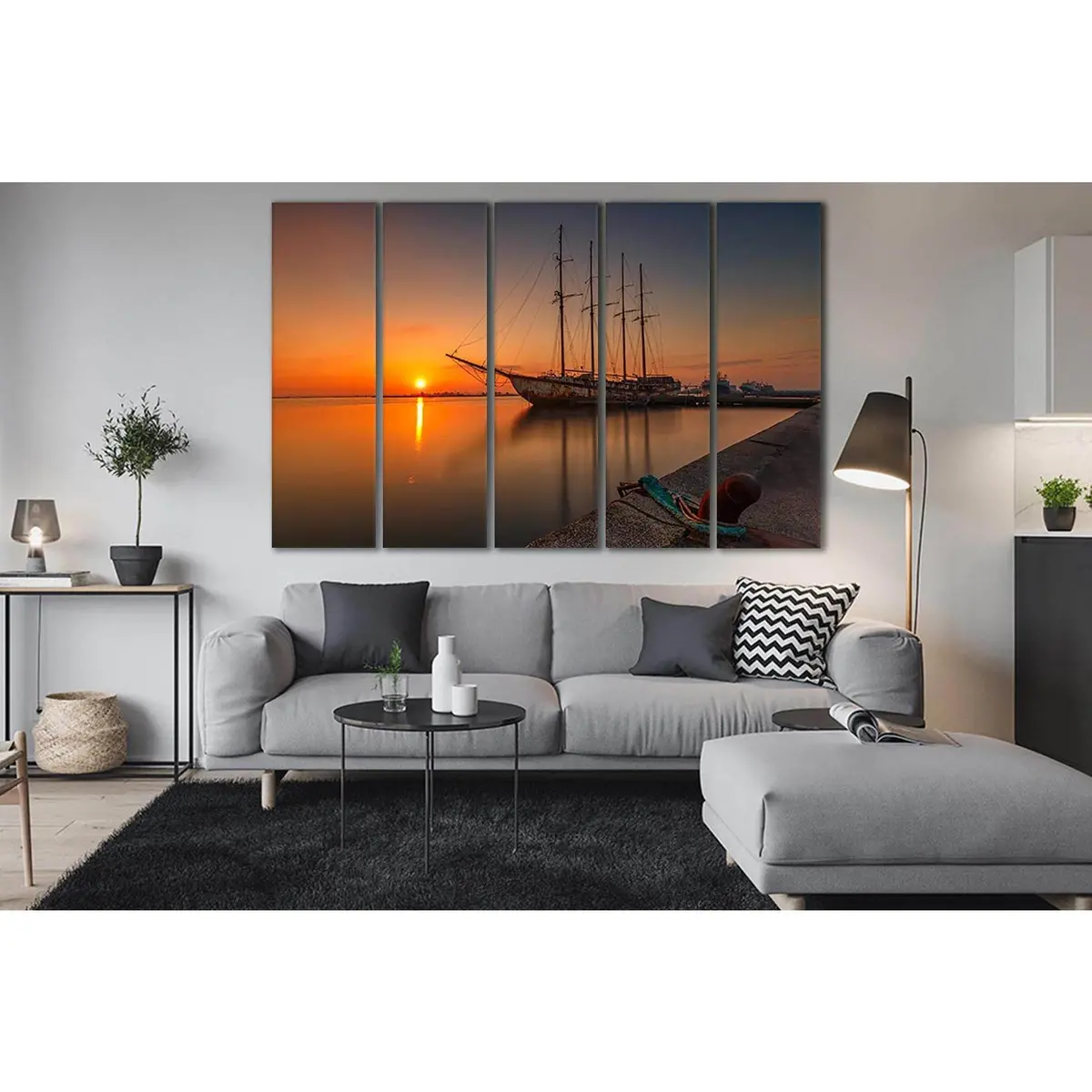 Vintage Ship Sunset Canvas Art №SL213 – Premium Ready-to-Hang Wall Decor - Image 3