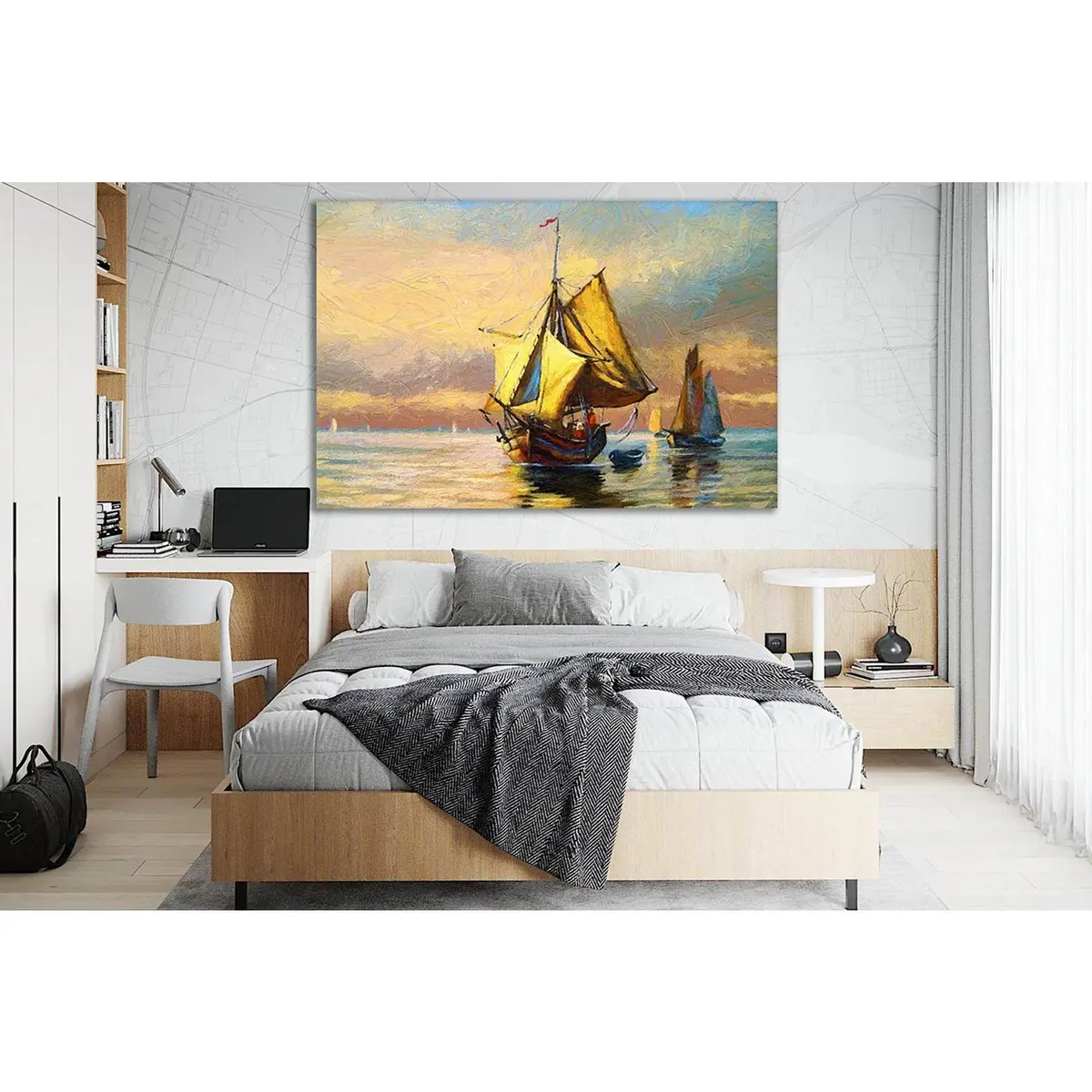 Old Ship On The Sea №Sl606 Ready To Hang Canvas Print 1