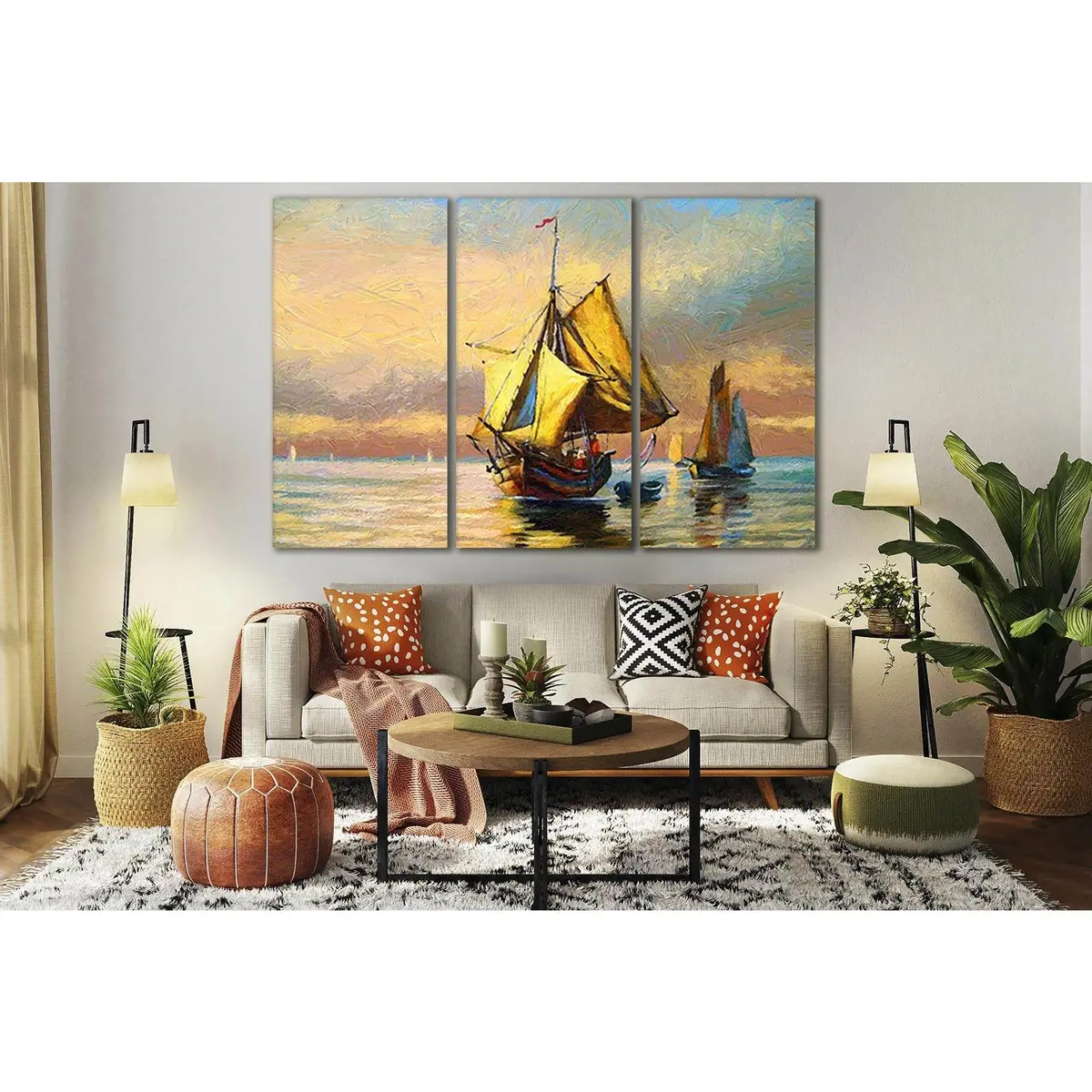 Old Ship On The Sea №Sl606 Ready To Hang Canvas Print 5