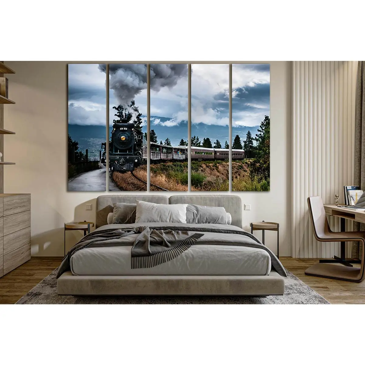Vintage Steam Locomotive SL1428 Ready-to-Hang Canvas Art - Image 3