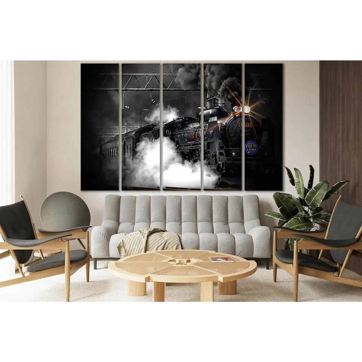 Vintage SL750 Steam Locomotive Canvas Wall Art – Premium Ready-to-Hang Print - Image 3