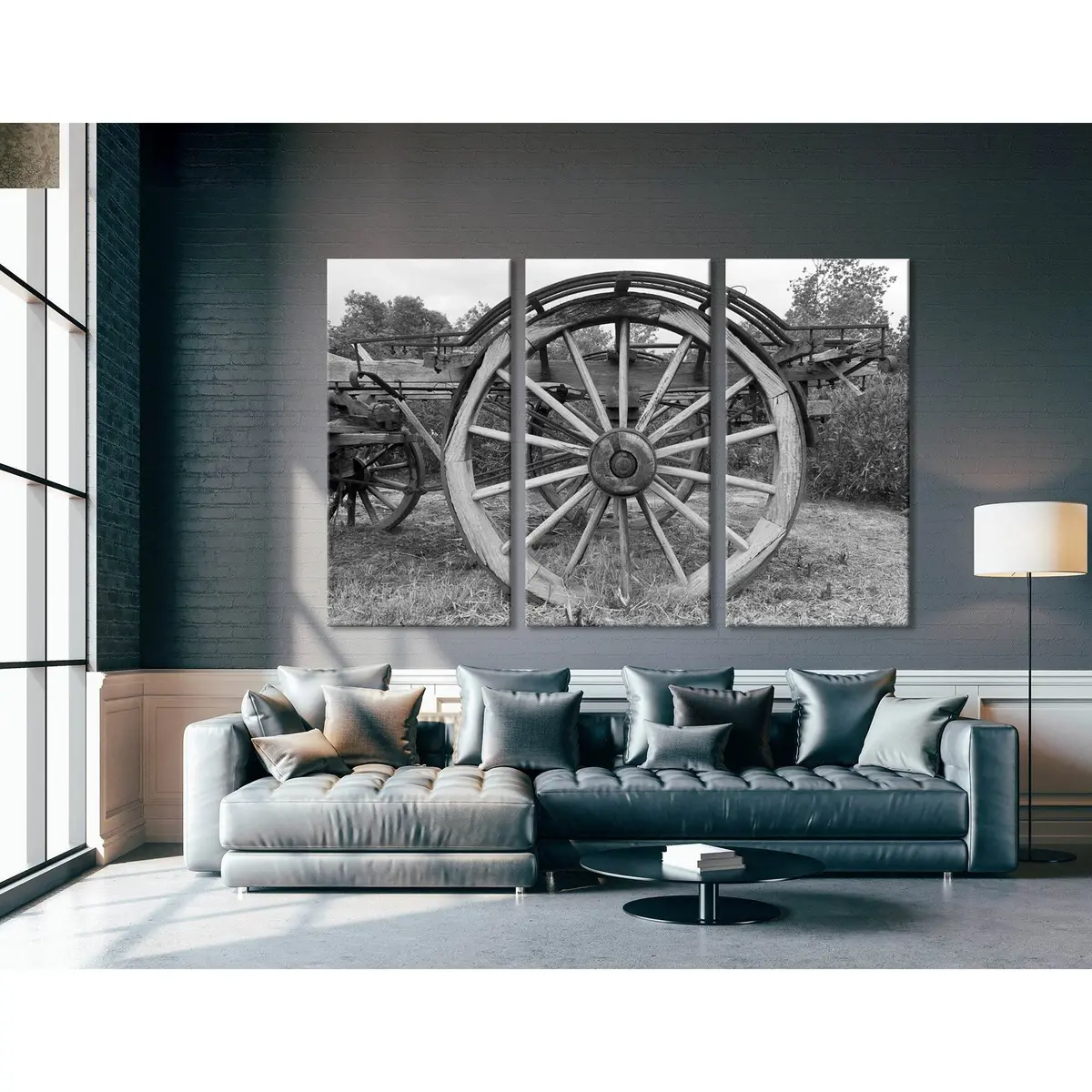Old Wooden Wheels On The Farm 1/3/5 №04225 Ready To Hang Canvas Print 5