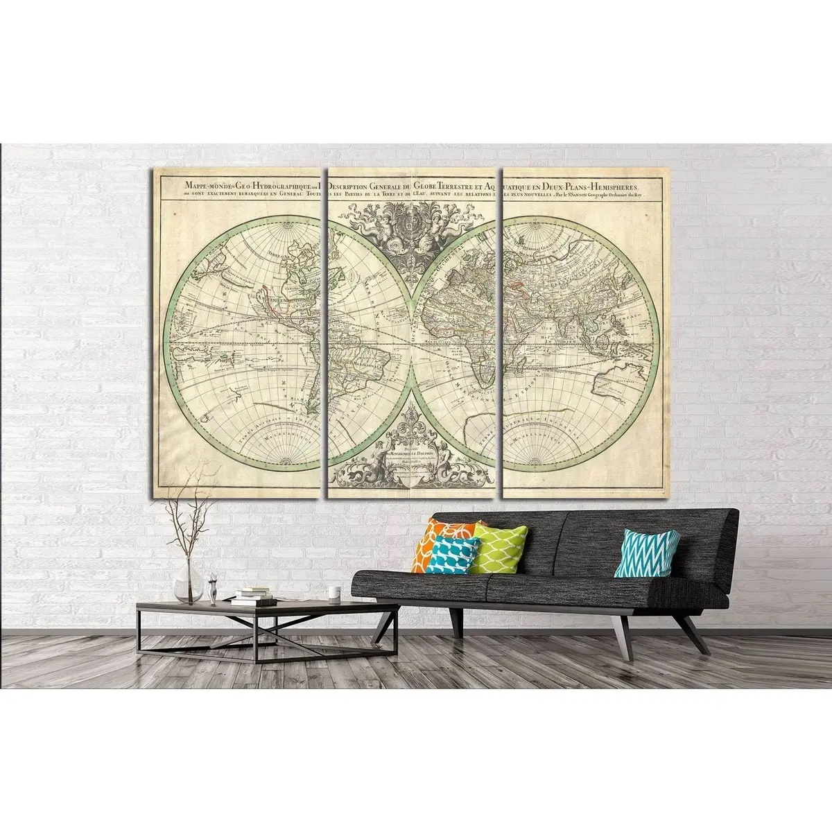 Old World Map №1471 Ready To Hang Canvas Print 5