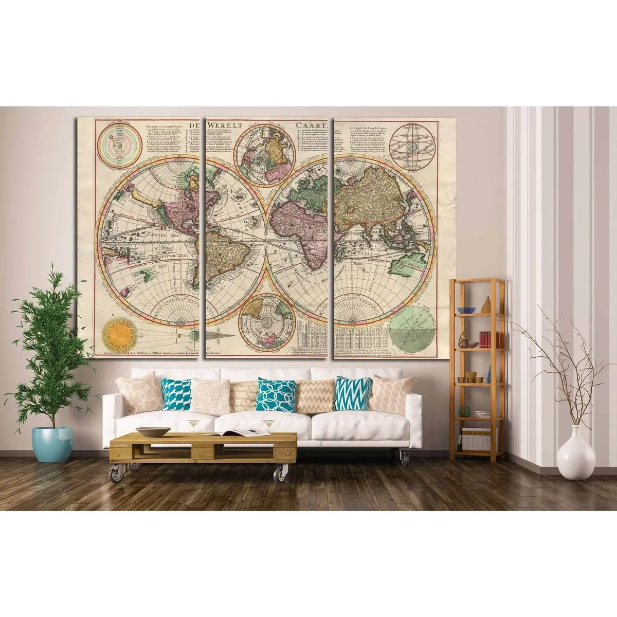 Old World Map №1472 Ready To Hang Canvas Print 5