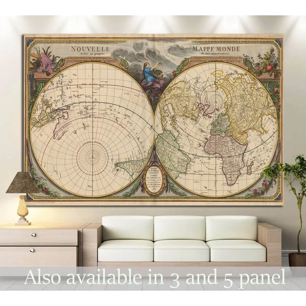 Old World Map №1474 Ready To Hang Canvas Print 1
