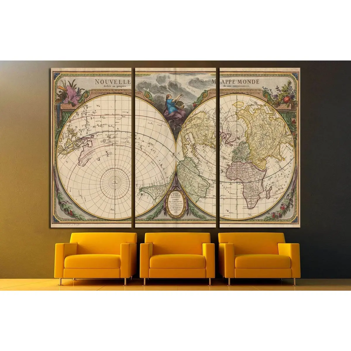 Old World Map №1474 Ready To Hang Canvas Print 5