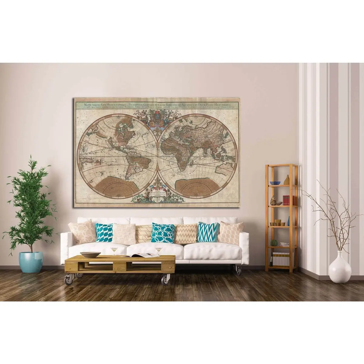 Old World Map №1475 Ready To Hang Canvas Print 2