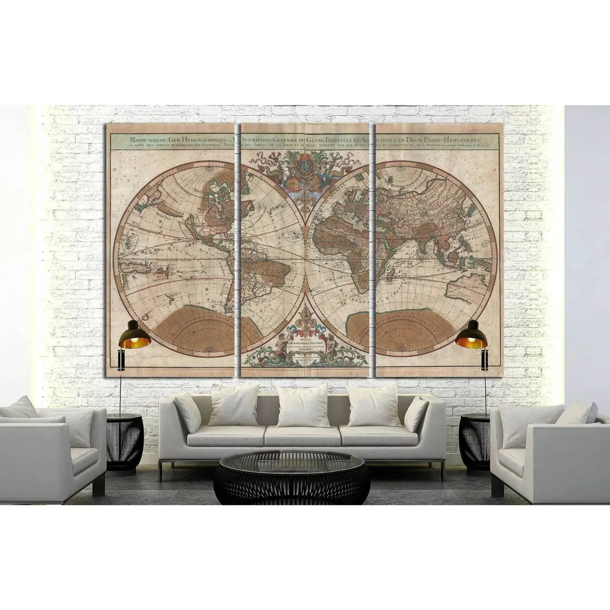 Old World Map №1475 Ready To Hang Canvas Print 3