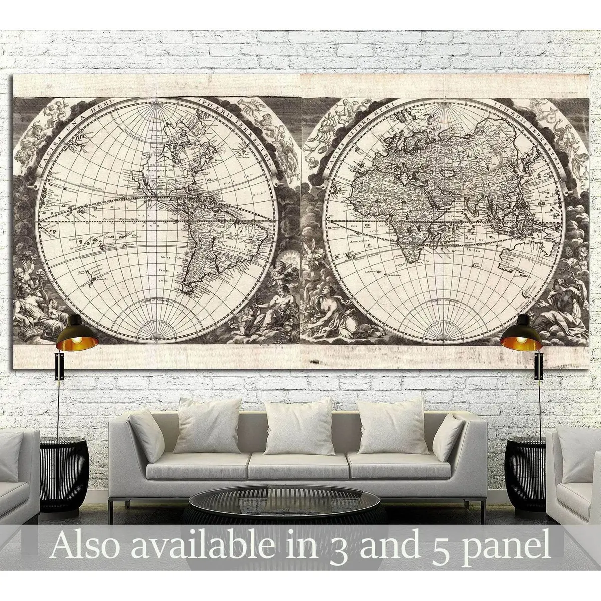 Old World Map №1476 Ready To Hang Canvas Print 1