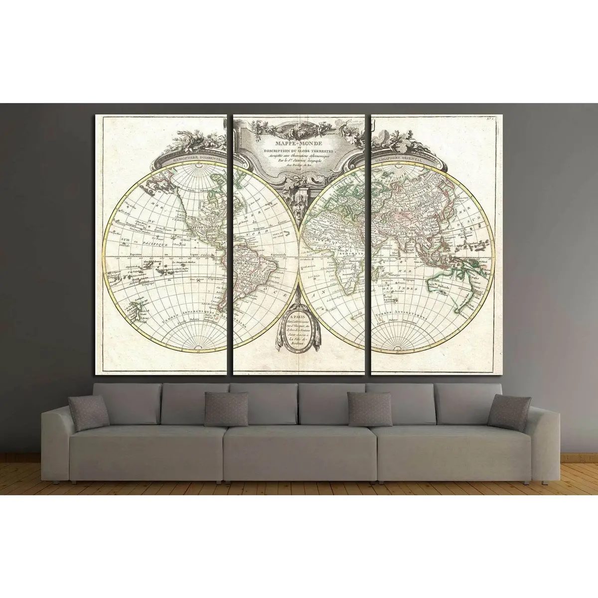 Old World Map №1478 Ready To Hang Canvas Print 2