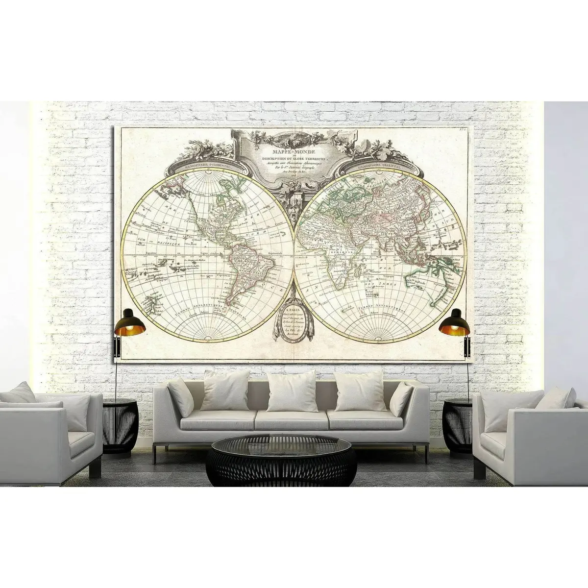 Old World Map №1478 Ready To Hang Canvas Print 3