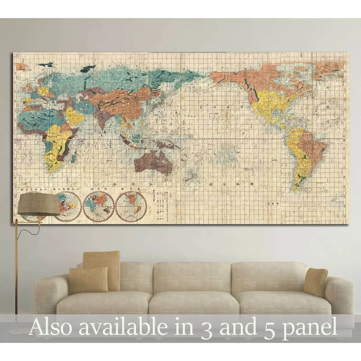 Old World Map №1480 Ready To Hang Canvas Print 1