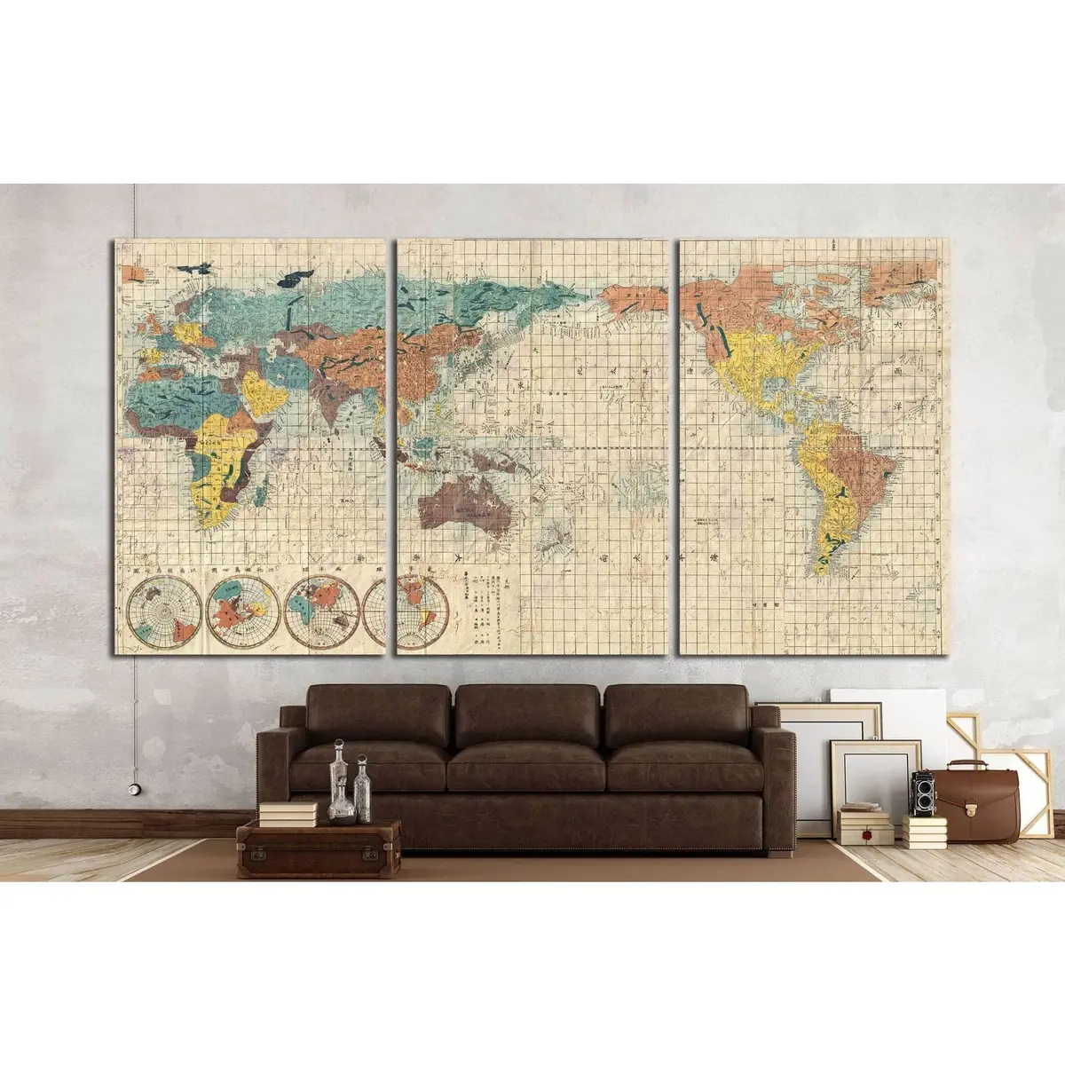 Old World Map №1480 Ready To Hang Canvas Print 5
